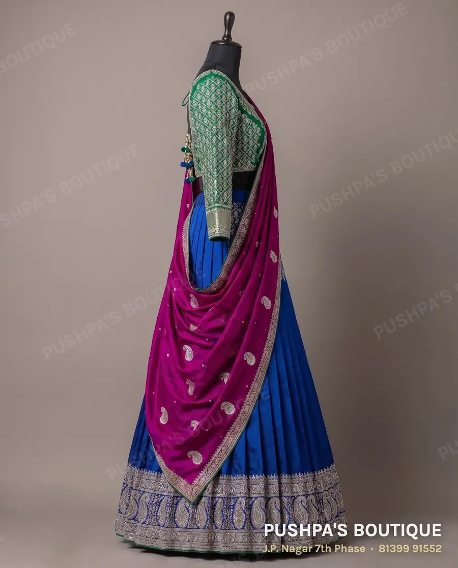 Langa davani (half saree) PB-278, square neck, full sleeve, photo 3