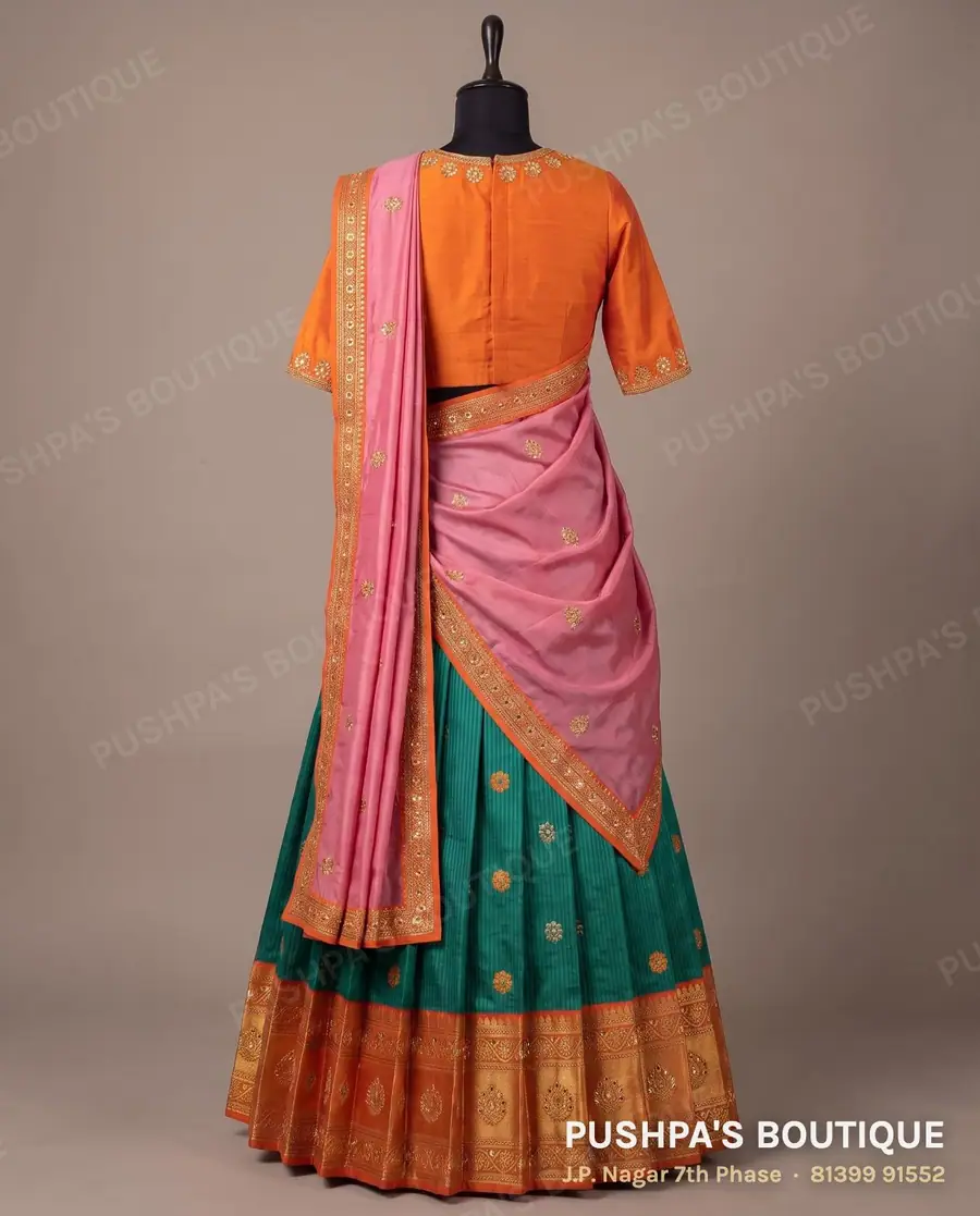Langa davani (half saree) PB-279, high neck, elbow sleeve, photo 2
