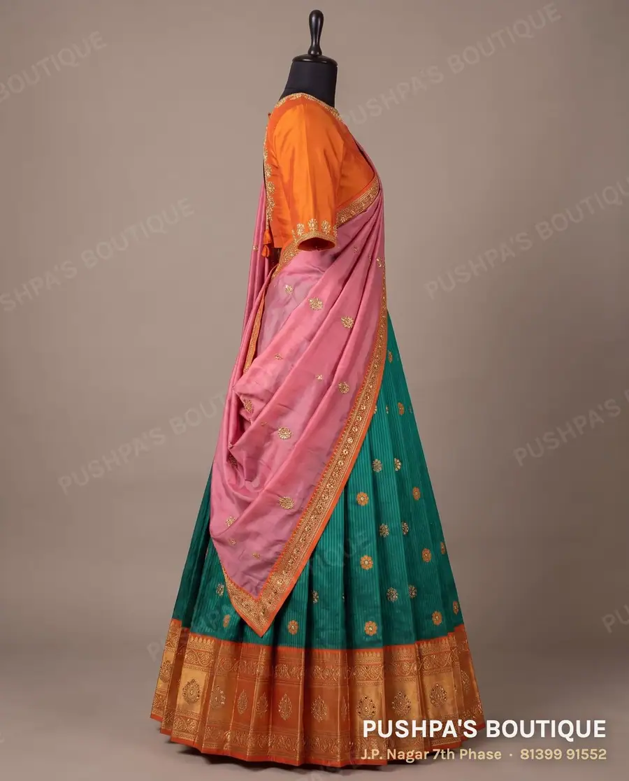 Langa davani (half saree) PB-279, high neck, elbow sleeve, photo 3