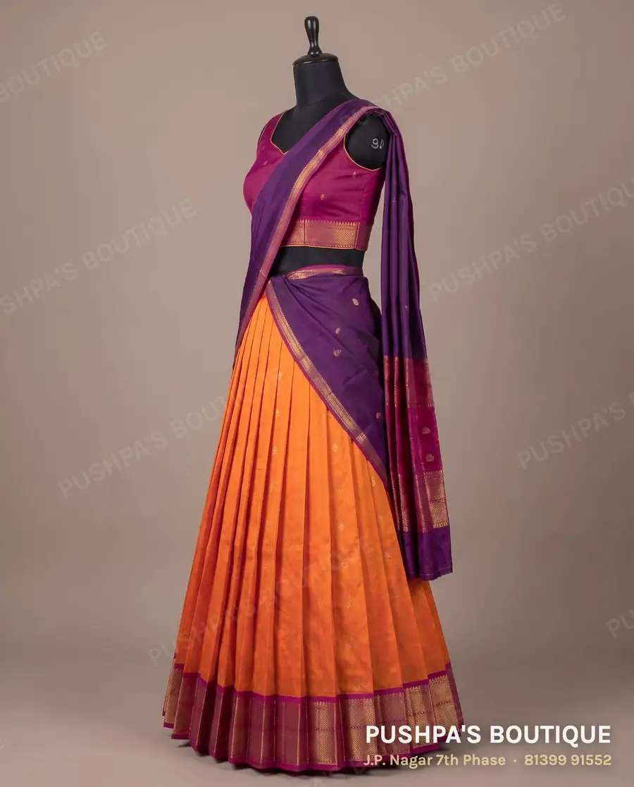 Langa davani (half saree) PB-280, sweetheart neck, sleeveless, photo 3