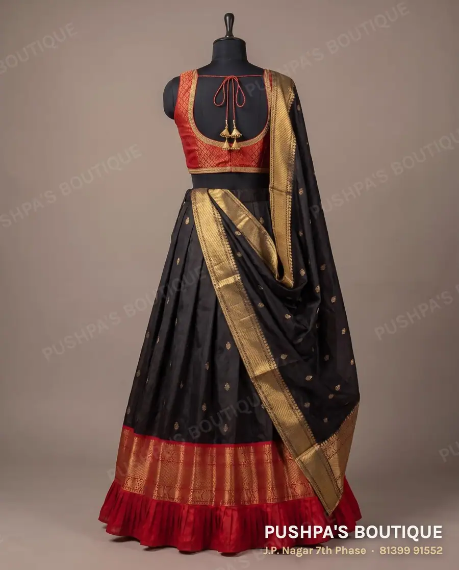 Langa davani (half saree) PB-281, V neck, sleeveless, photo 2