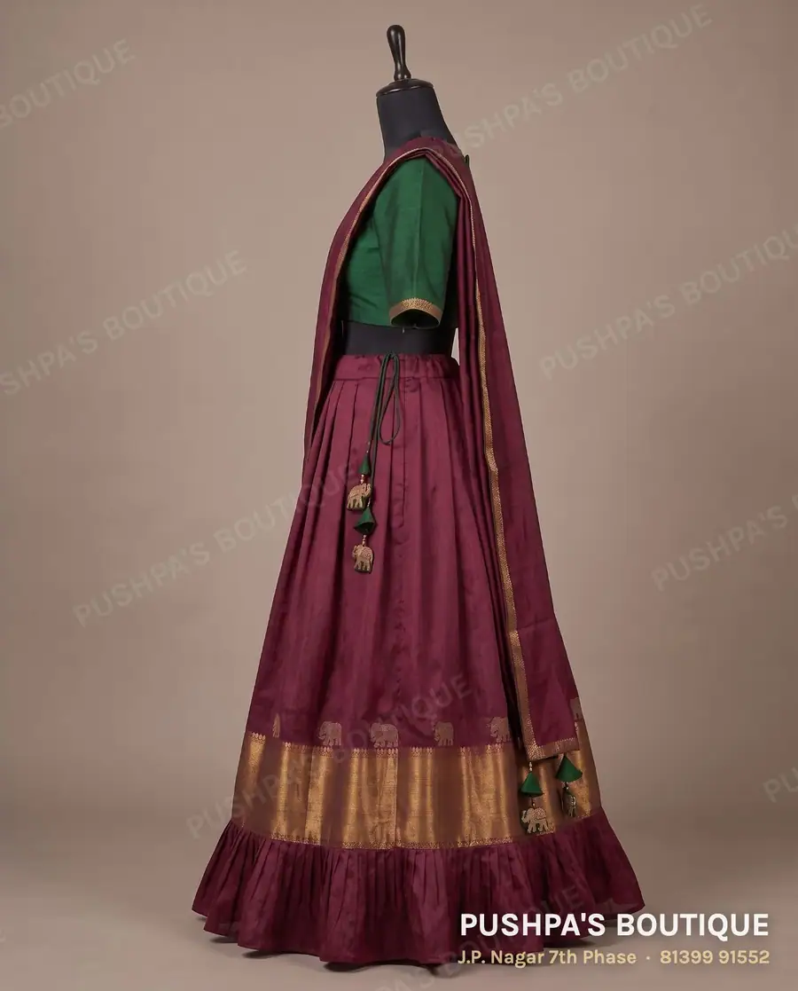 Langa davani (half saree) PB-282, round neck, short sleeve, photo 3