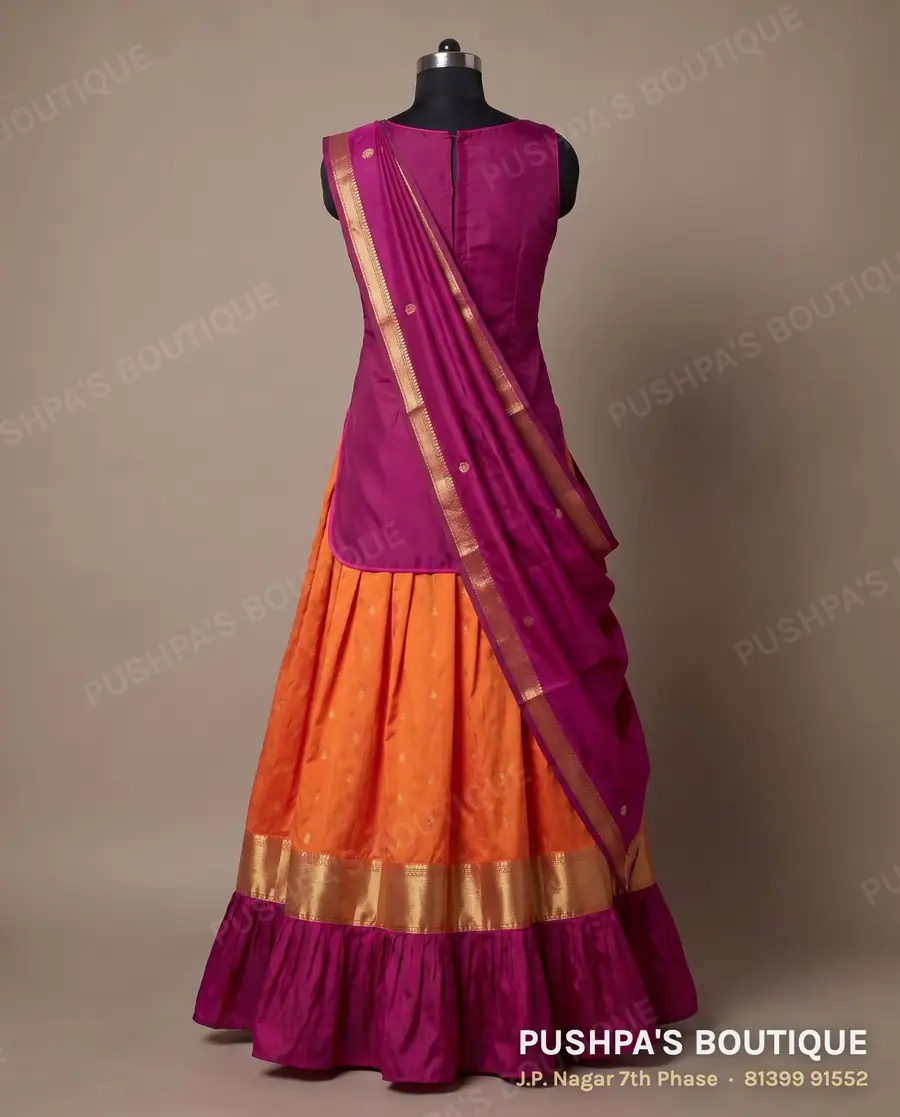 Langa davani (half saree) PB-283, sweetheart neck, sleeveless, photo 2