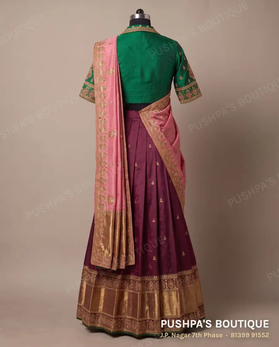 Langa davani (half saree) PB-284, collar, elbow sleeve, photo 2