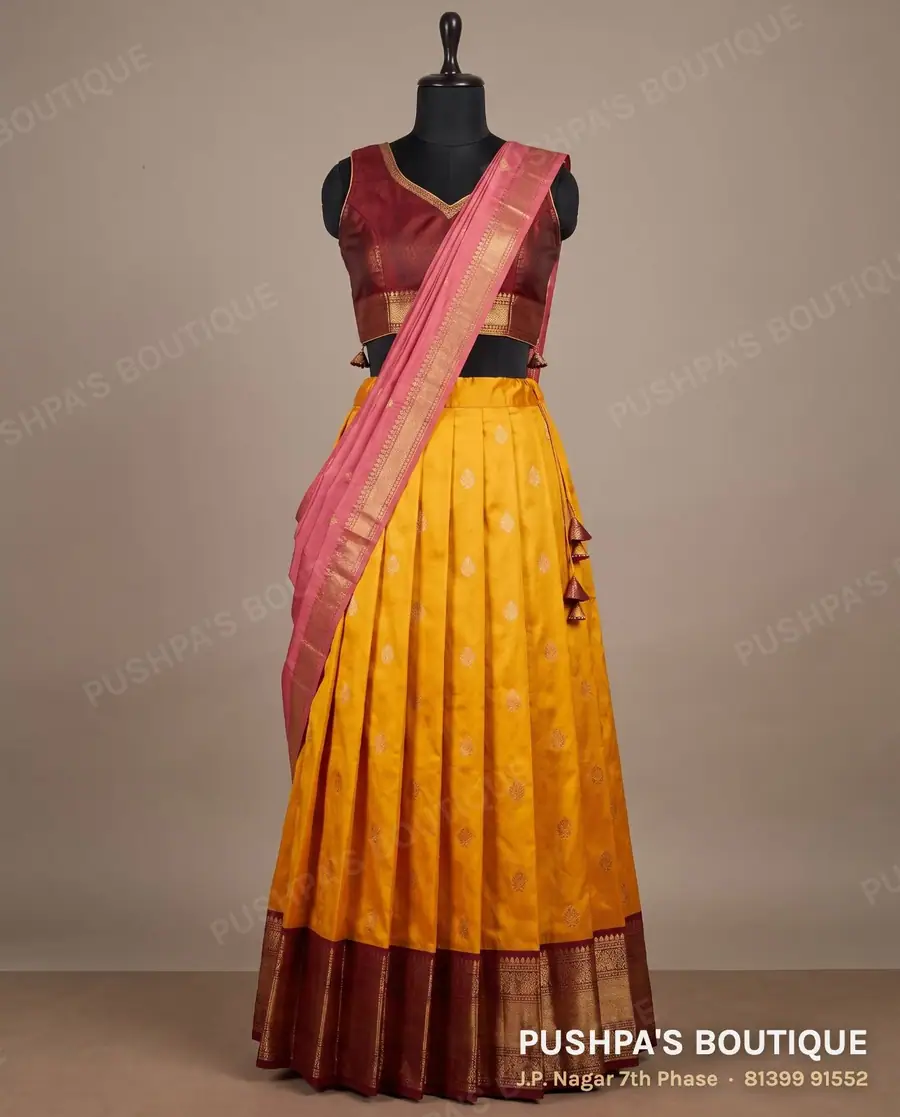 Langa davani (half saree) PB-285, V neck, sleeveless