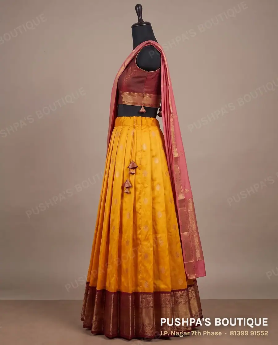 Langa davani (half saree) PB-285, V neck, sleeveless, photo 3