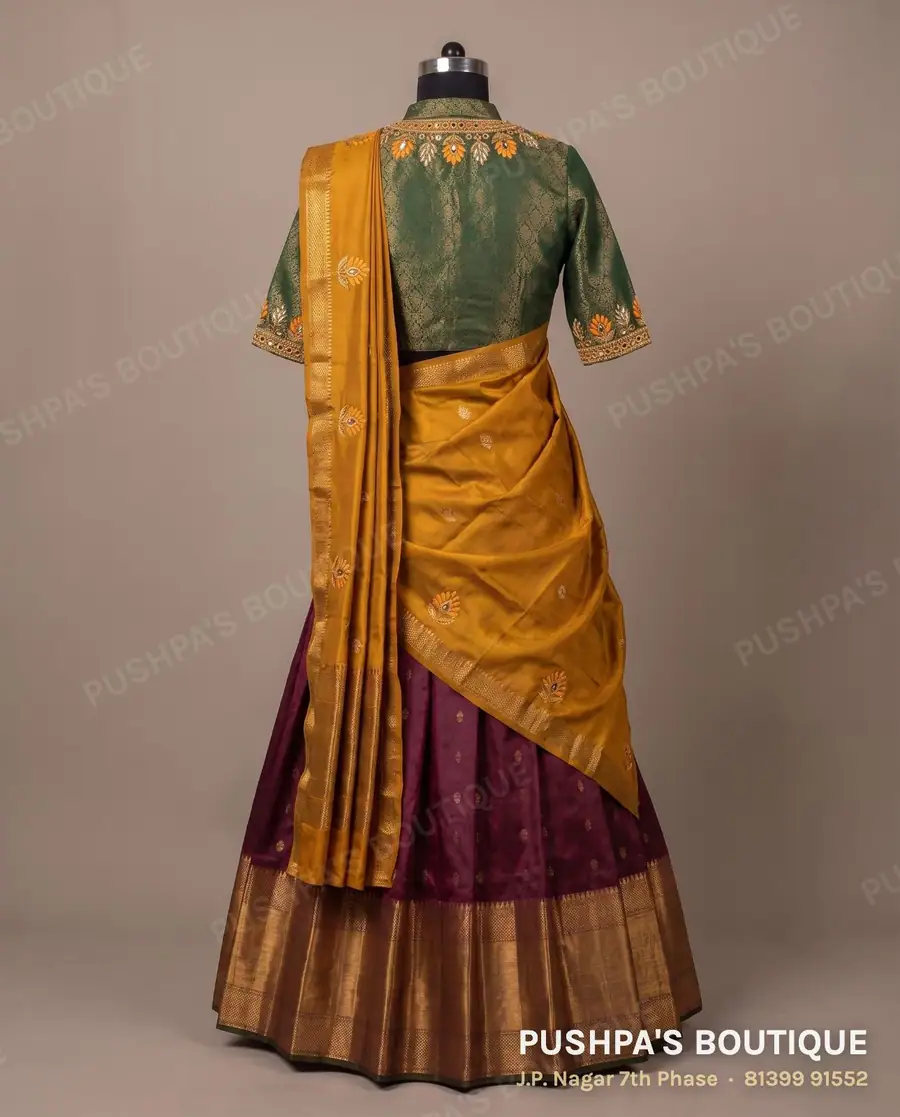 Langa davani (half saree) PB-287, high neck, elbow sleeve, photo 2