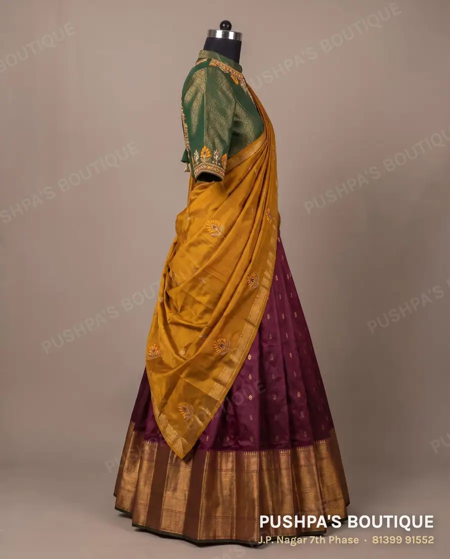 Langa davani (half saree) PB-287, high neck, elbow sleeve, photo 3