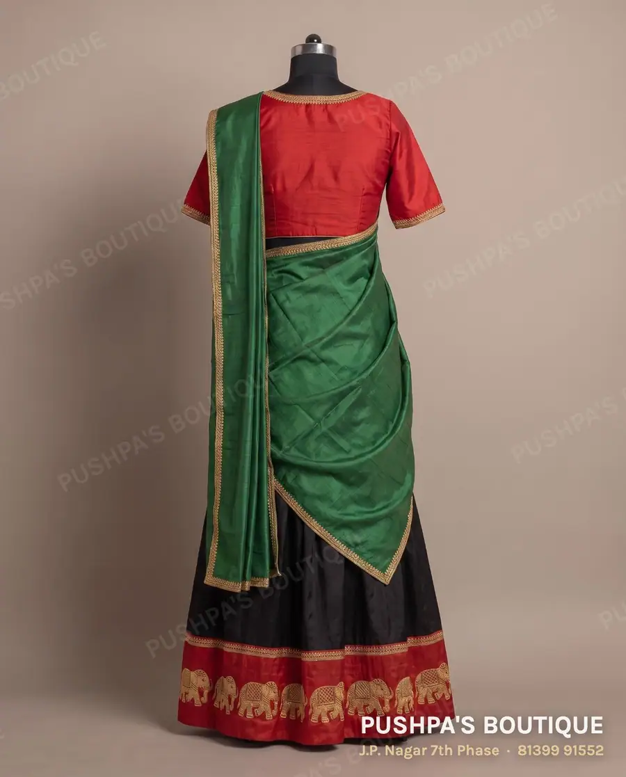 Langa davani (half saree) PB-288, round neck, short sleeve, photo 2