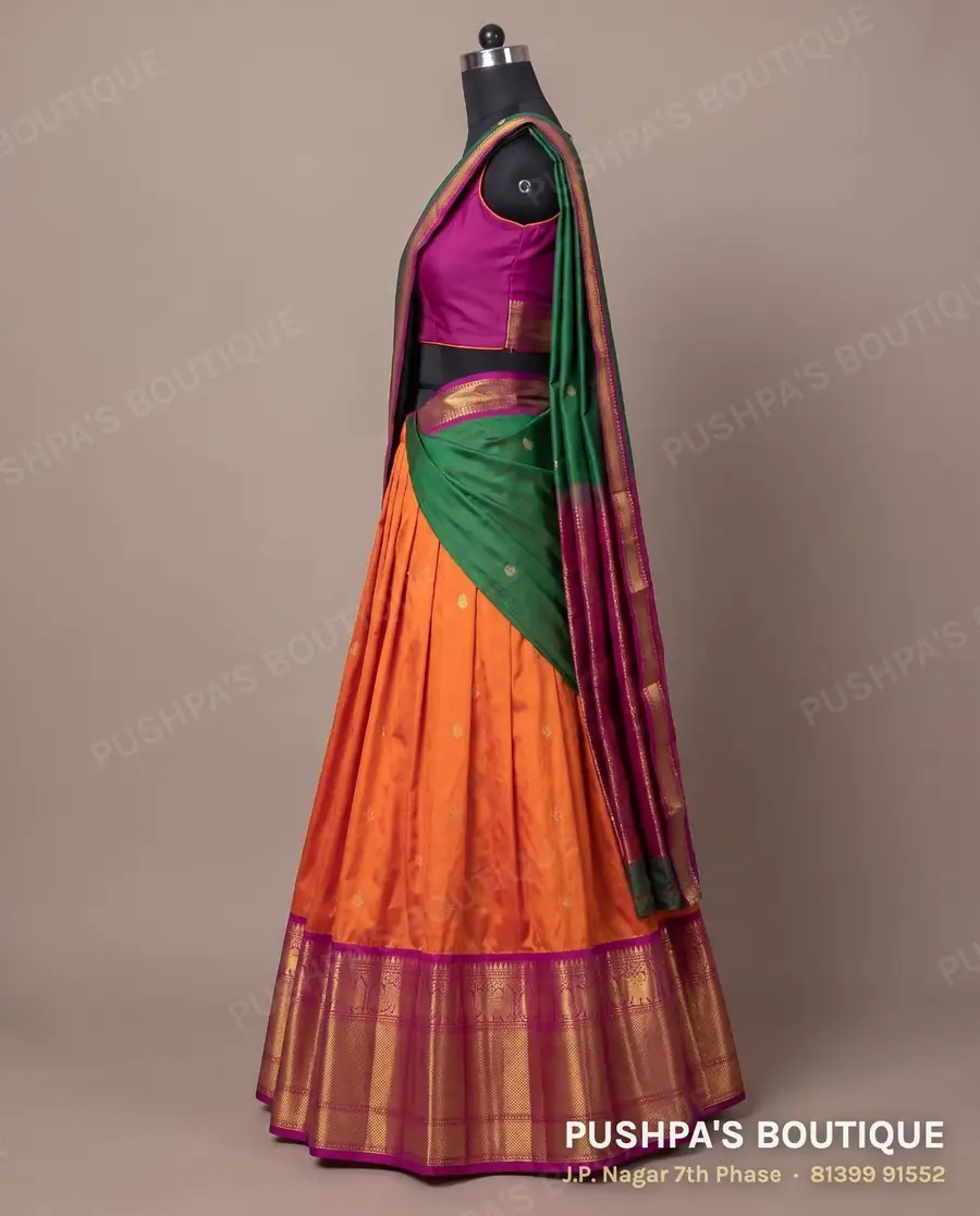 Langa davani (half saree) PB-289, sweetheart neck, sleeveless, photo 3