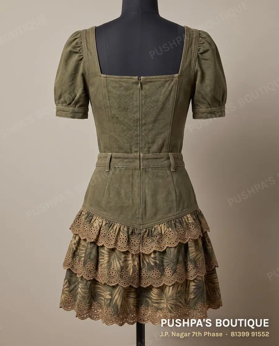 Skirt PB-290, square neck, puff sleeve, photo 2