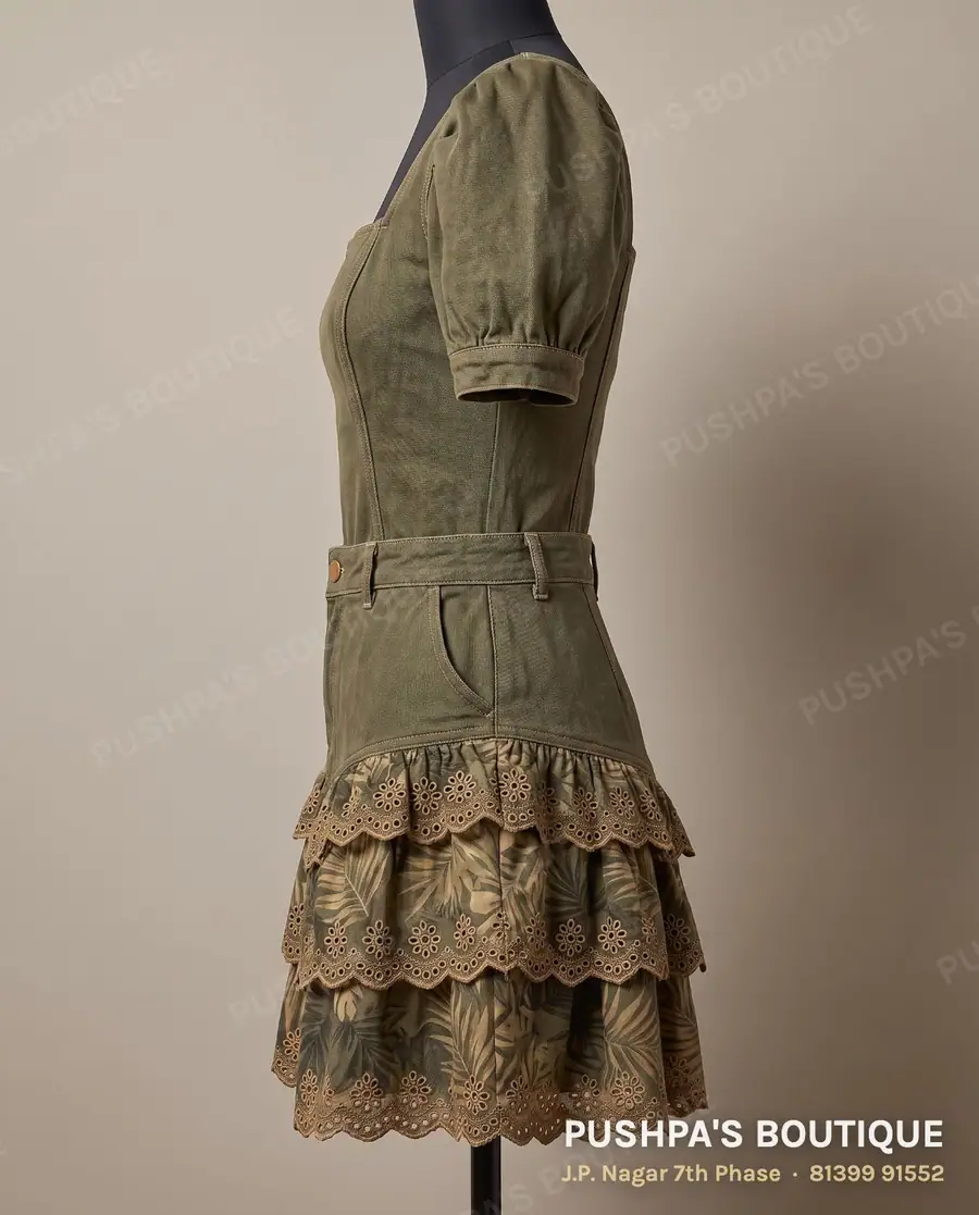 Skirt PB-290, square neck, puff sleeve, photo 3