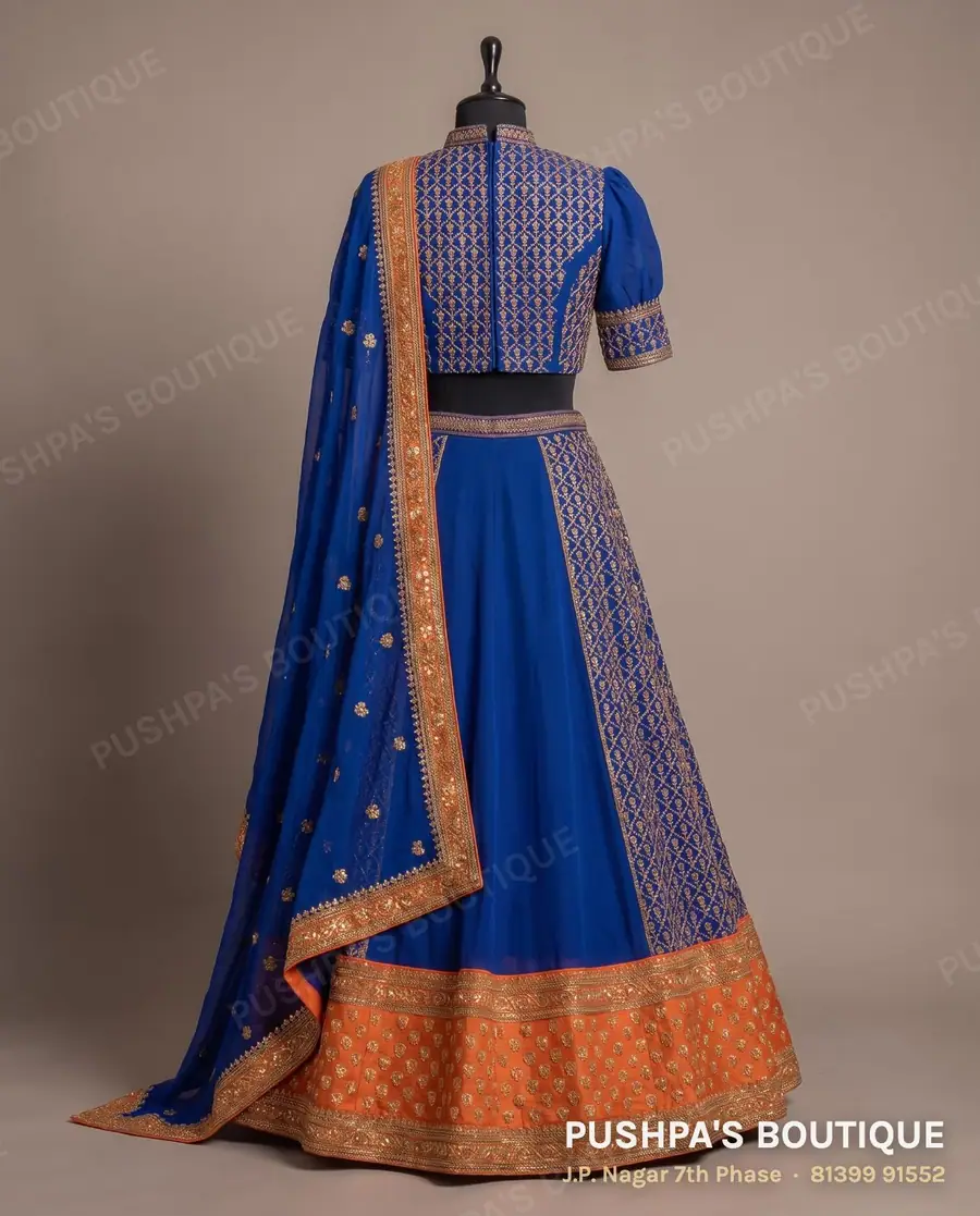 Lehenga PB-296, high neck, puff sleeve, photo 2