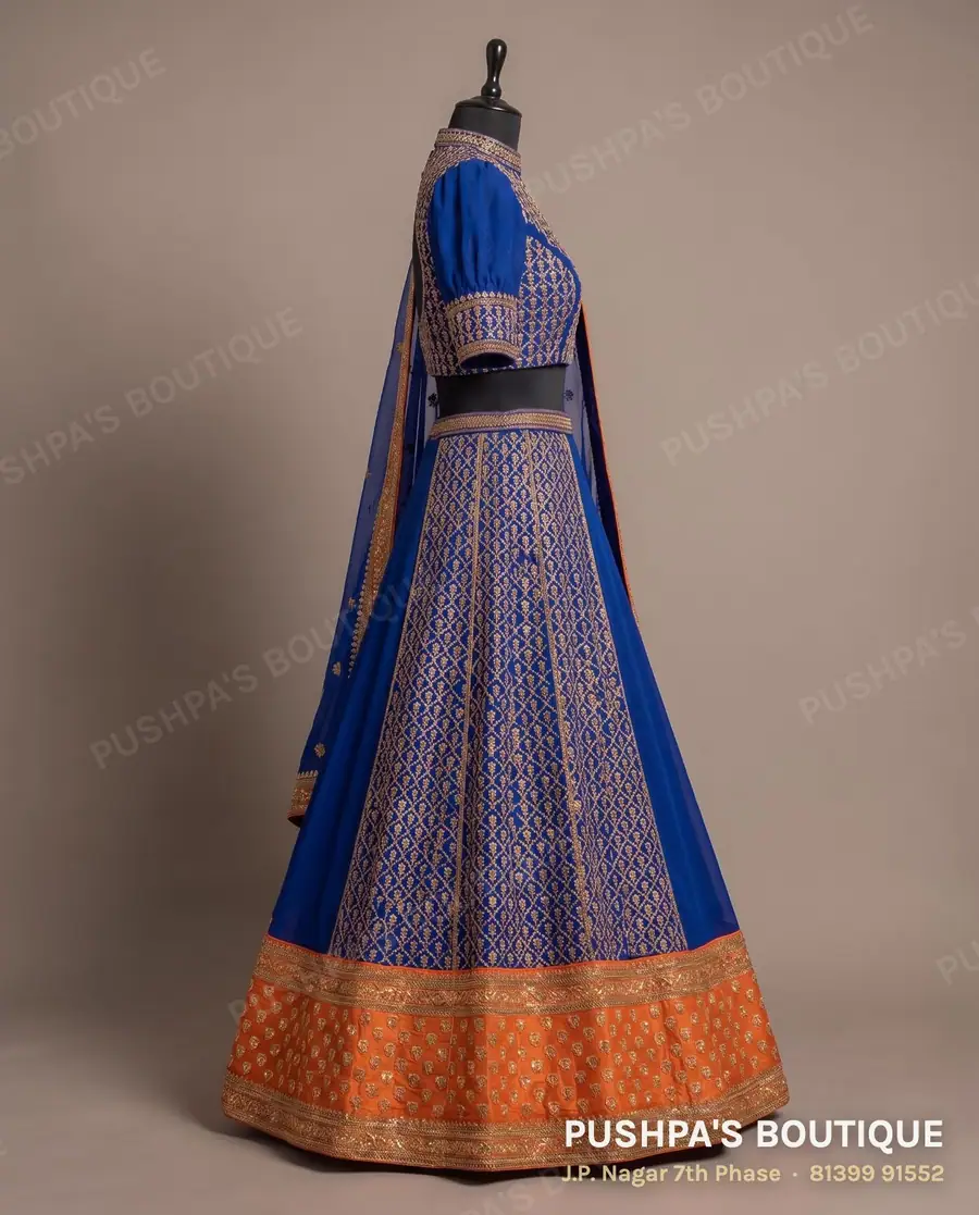 Lehenga PB-296, high neck, puff sleeve, photo 3