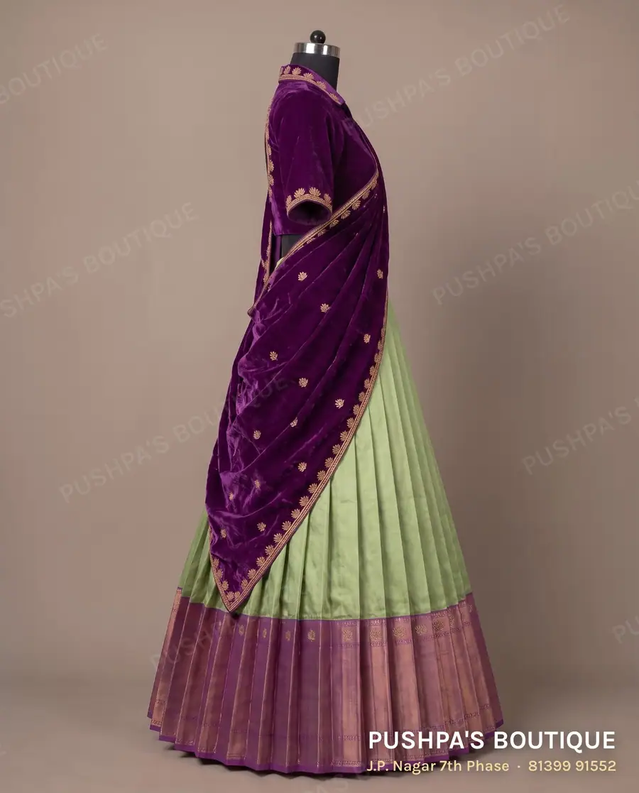 Langa davani (half saree) PB-305, collar, short sleeve, photo 3