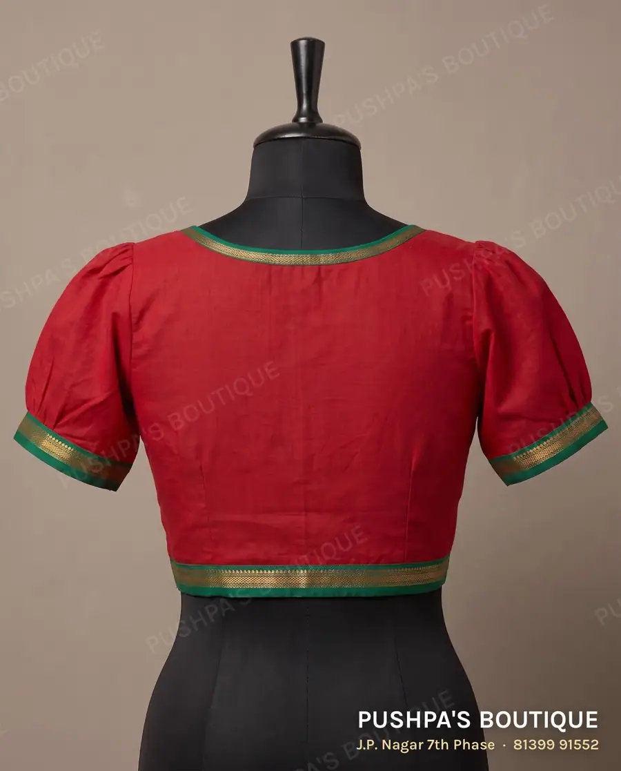 Princess cut blouse PB-320, V neck, deep U back, puff sleeve, photo 2