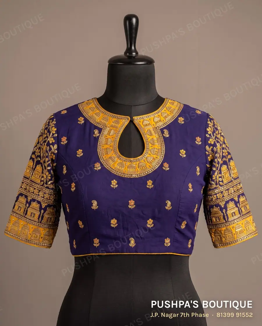 Princess cut blouse PB-323, high back, three quarter sleeve