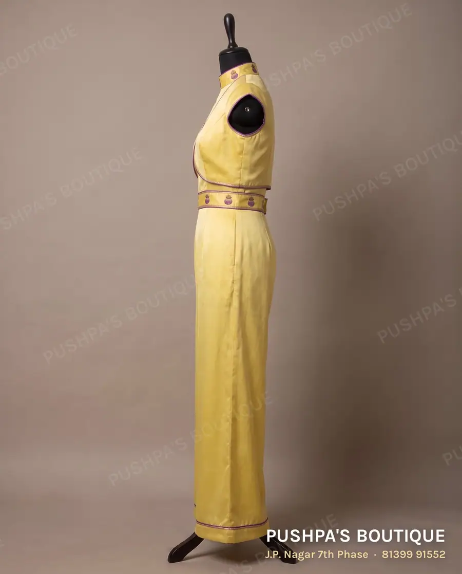 Indo-western outfit PB-324, high neck, cap sleeve, photo 3
