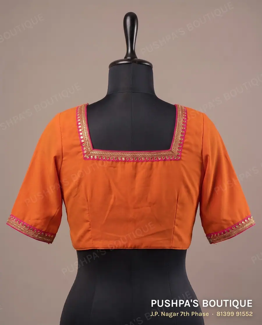 4 dot blouse PB-325, square neck, button back, elbow sleeve, photo 2