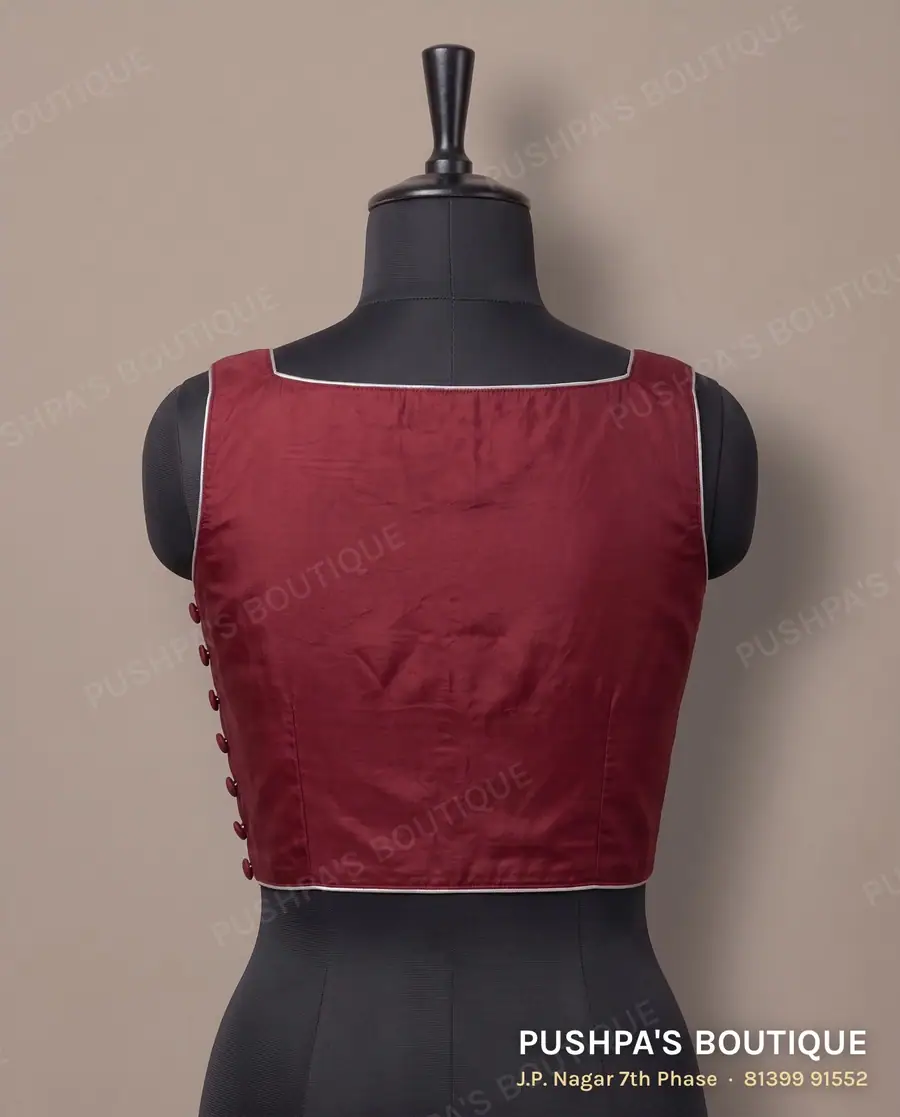 Princess cut blouse PB-326, square neck, button back, sleeveless, photo 2