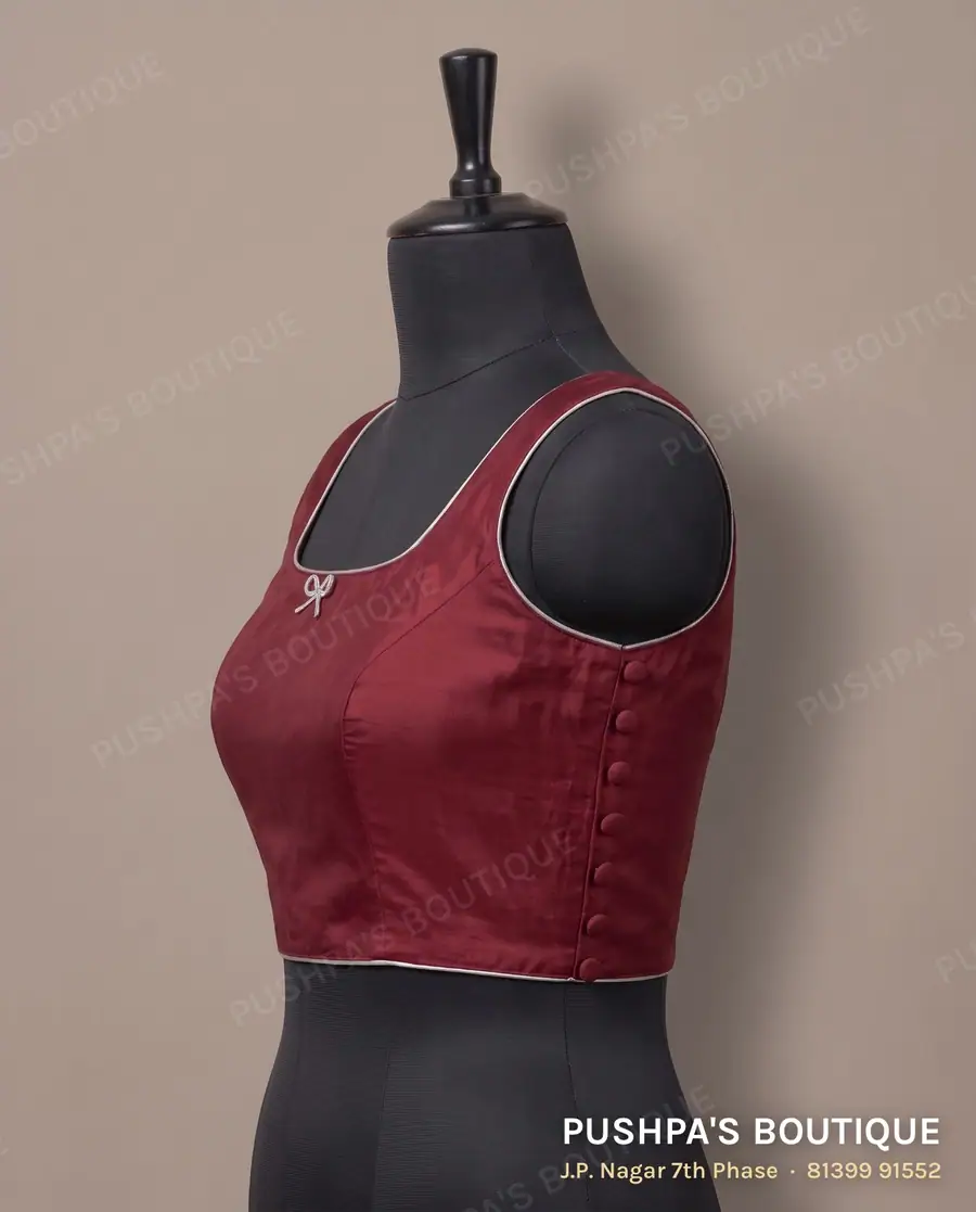 Princess cut blouse PB-326, square neck, button back, sleeveless, photo 3
