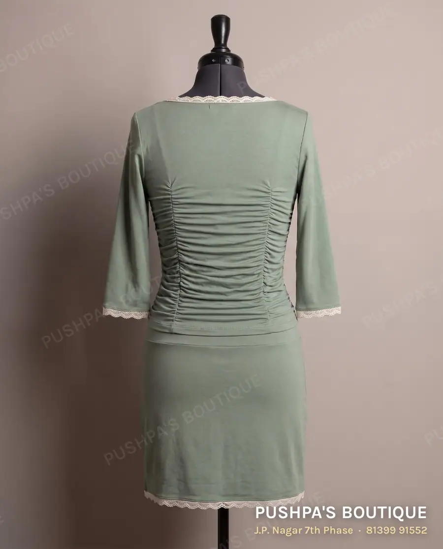 Skirt PB-329, square neck, three quarter sleeve, photo 2