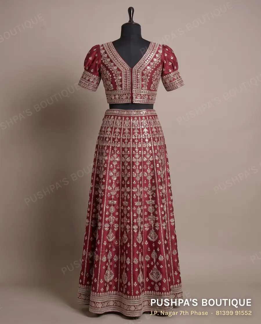 Skirt PB-338, V neck, puff sleeve, photo 2