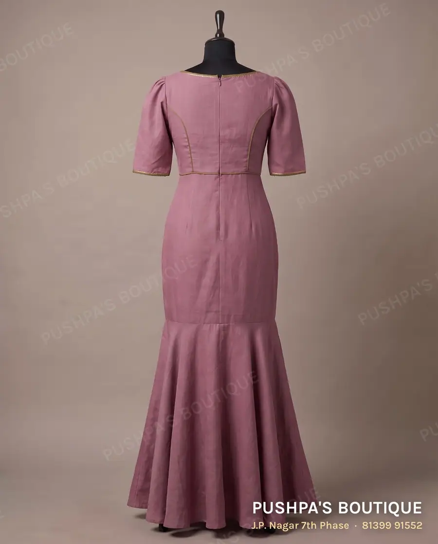 Gown PB-341, boat neck, puff sleeve, photo 2