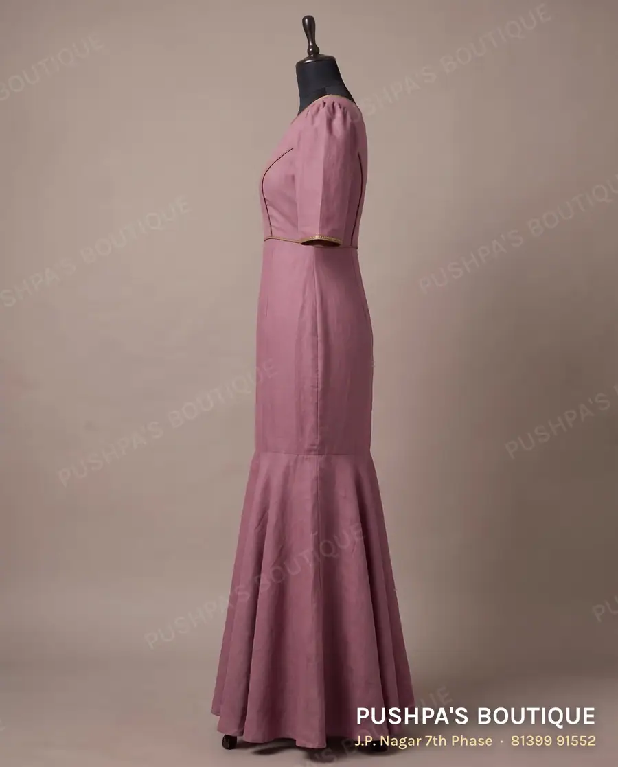 Gown PB-341, boat neck, puff sleeve, photo 3