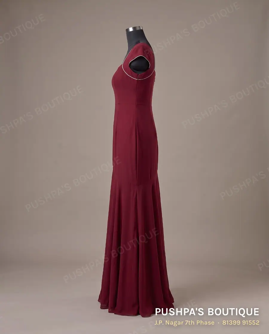 Gown PB-342, square neck, cap sleeve, photo 3