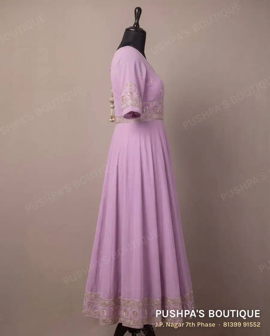 Gown PB-344, V neck, elbow sleeve, photo 3