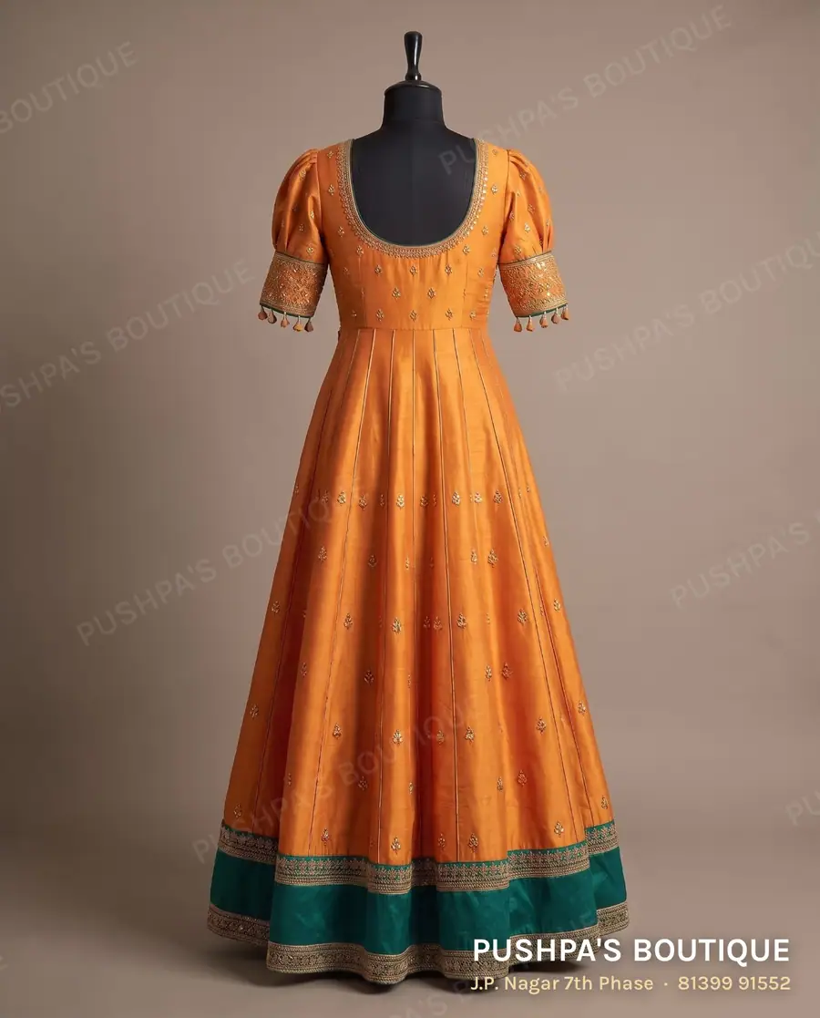 Gown PB-346, round neck, puff sleeve, photo 2