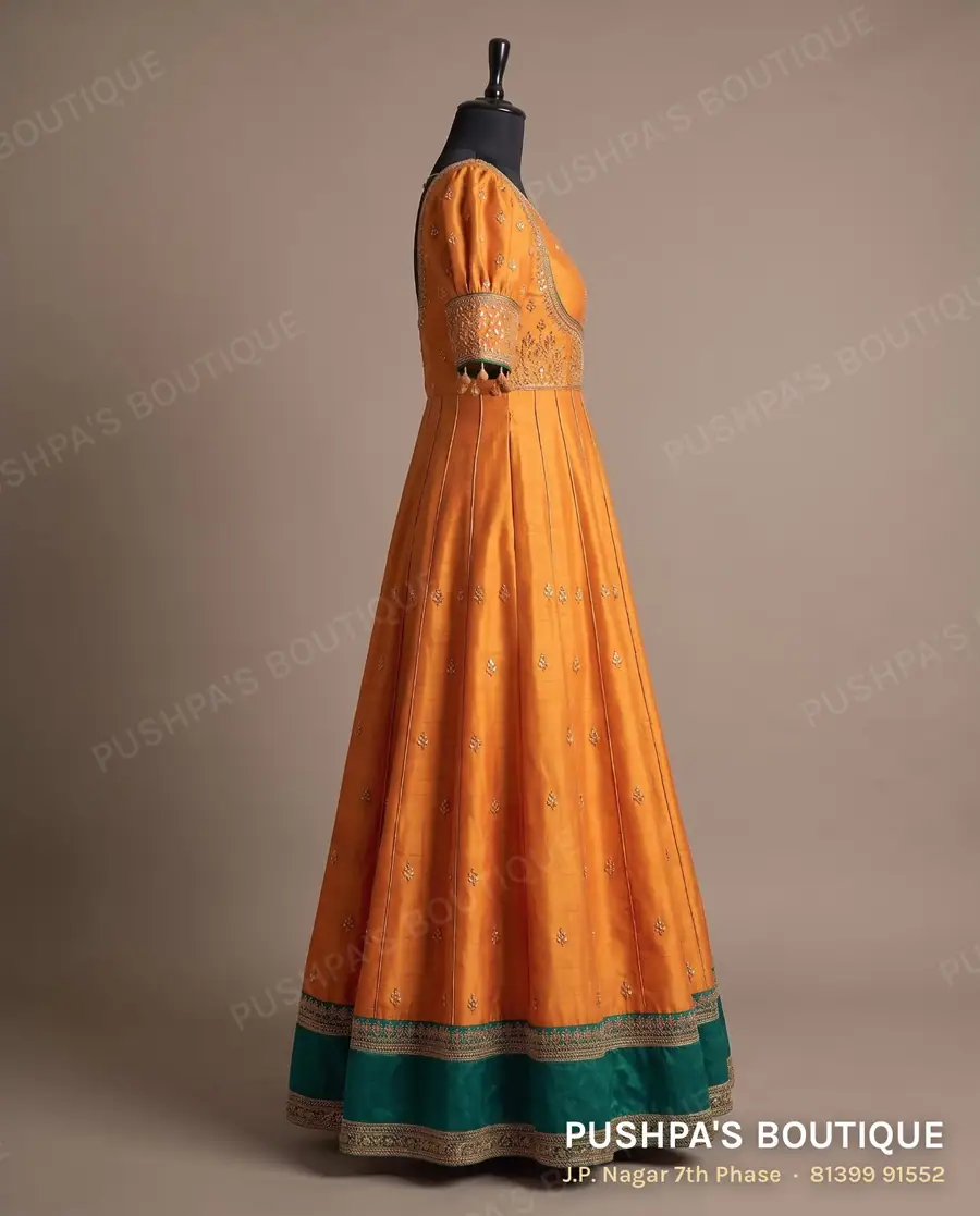 Gown PB-346, round neck, puff sleeve, photo 3