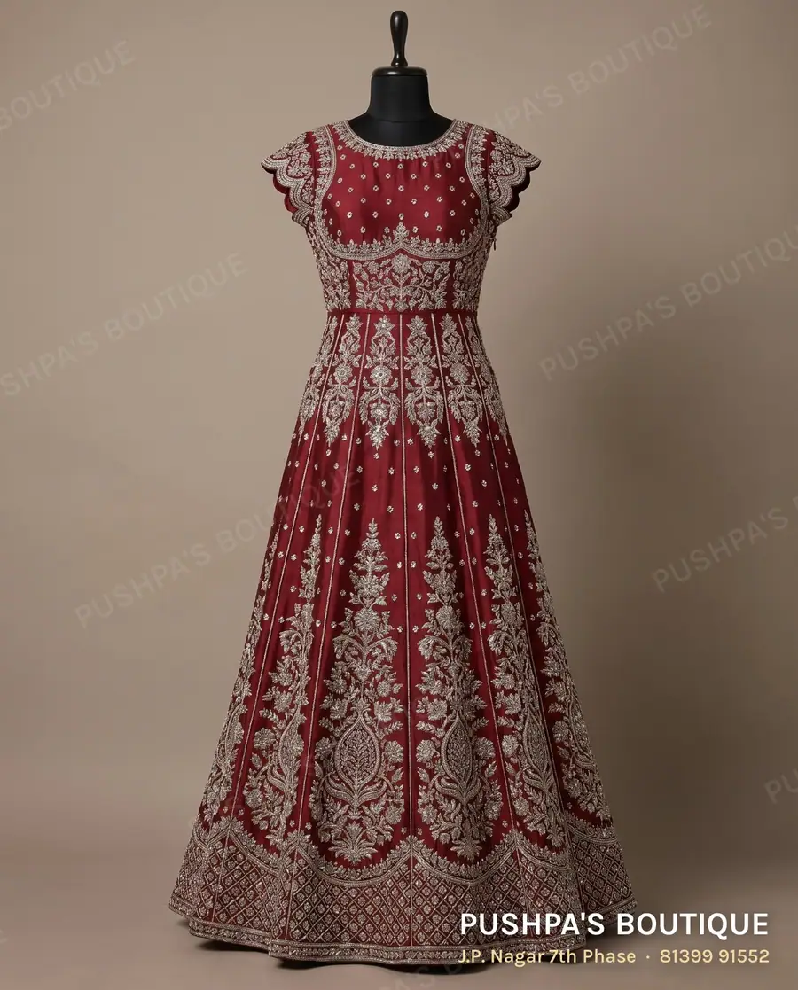 Gown PB-348, round neck, cap sleeve