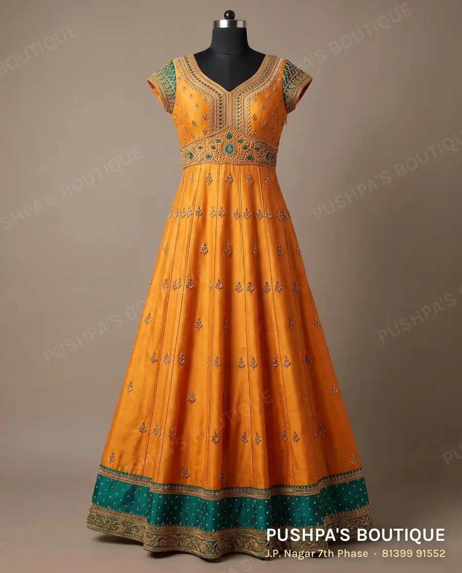 Gown PB-349, V neck, cap sleeve