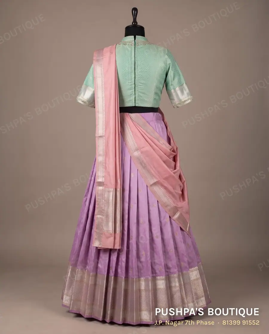 Langa davani (half saree) PB-352, high neck, elbow sleeve, photo 2