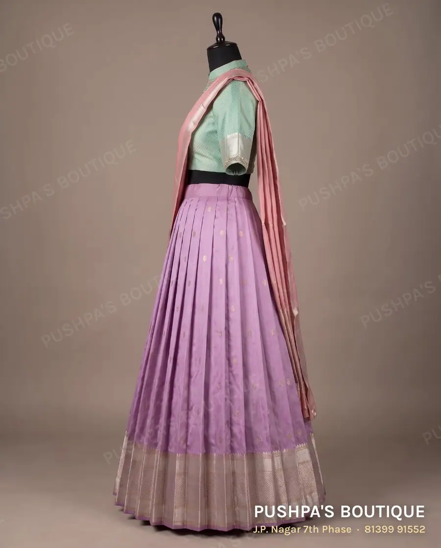 Langa davani (half saree) PB-352, high neck, elbow sleeve, photo 3