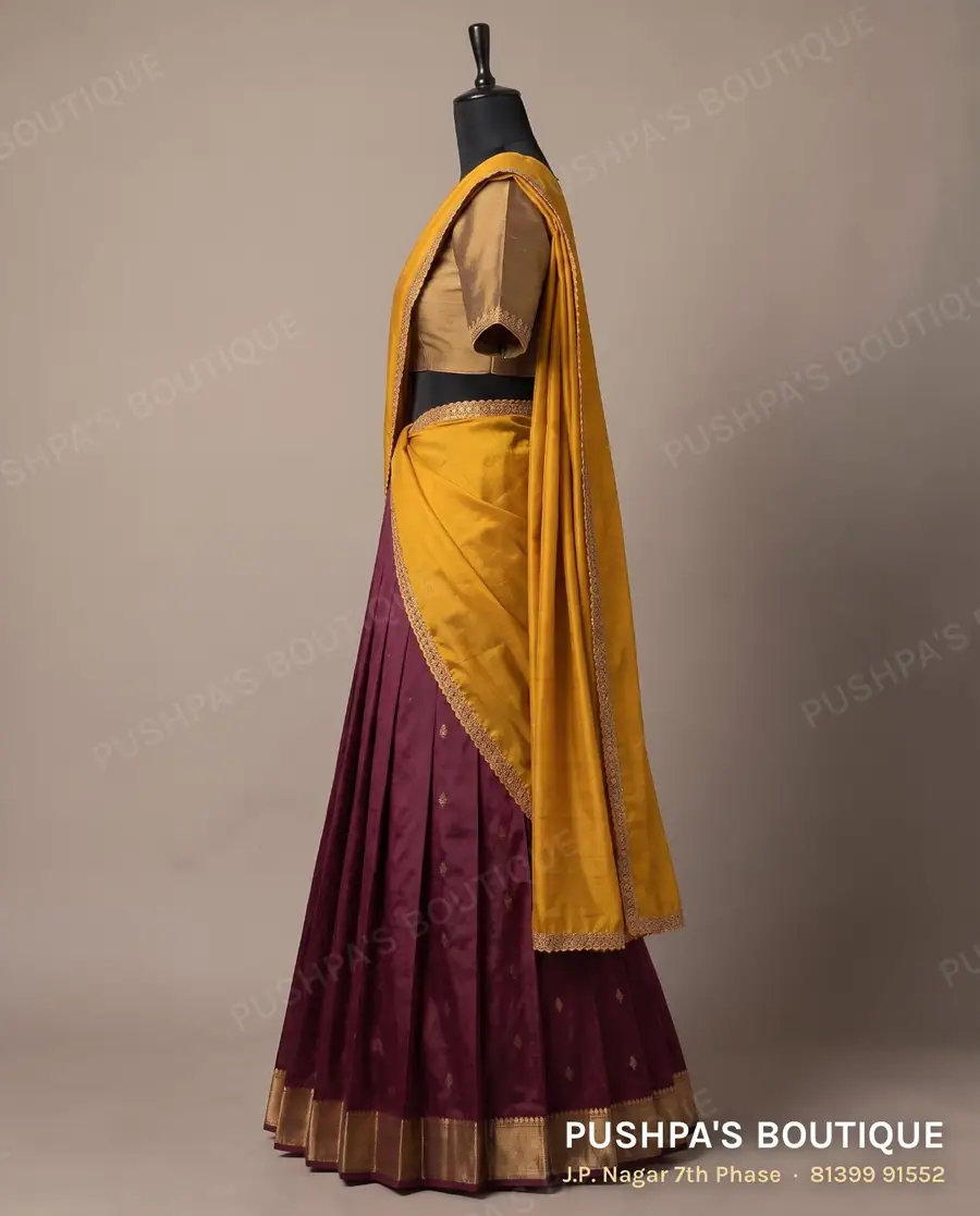 Langa davani (half saree) PB-353, round neck, short sleeve, photo 3