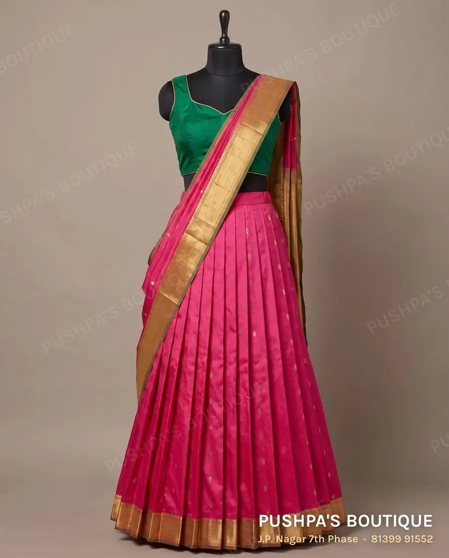 Langa davani (half saree) PB-354, sweetheart neck, sleeveless