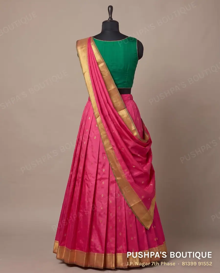 Langa davani (half saree) PB-354, sweetheart neck, sleeveless, photo 2