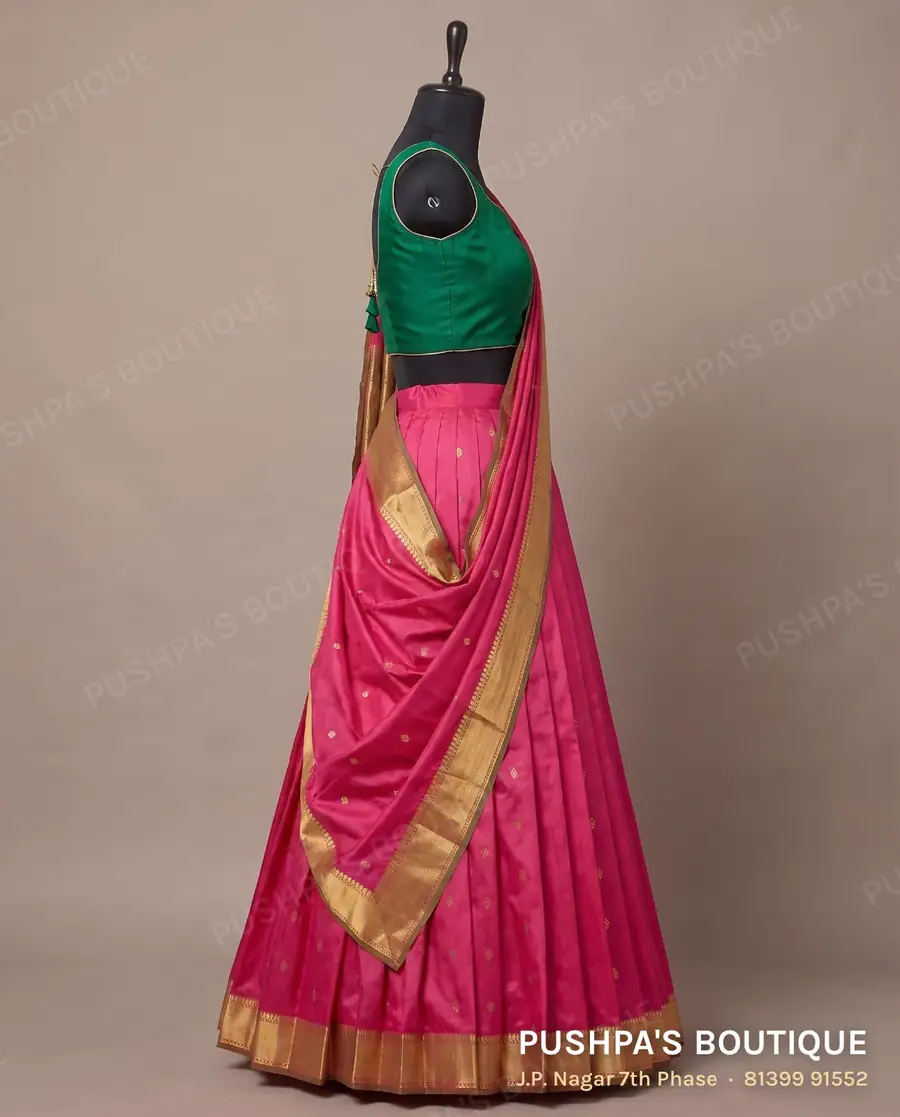 Langa davani (half saree) PB-354, sweetheart neck, sleeveless, photo 3