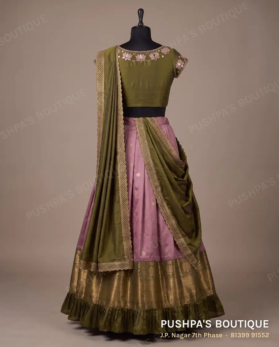 Langa davani (half saree) PB-359, boat neck, cap sleeve, photo 2