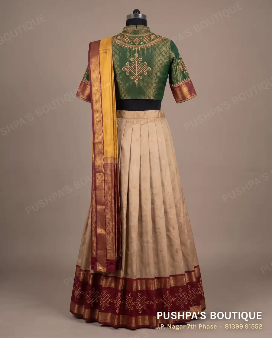 Langa davani (half saree) PB-362, high neck, elbow sleeve, photo 2