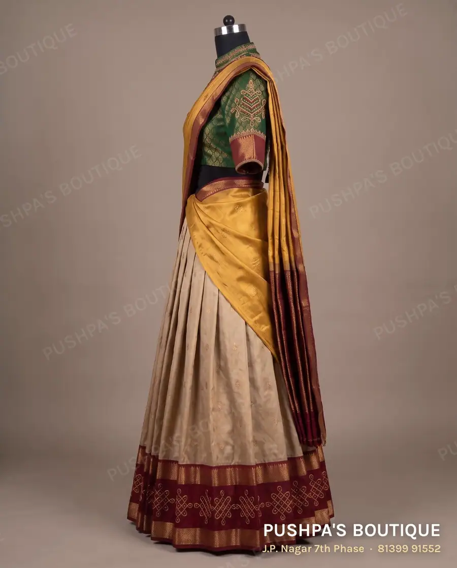Langa davani (half saree) PB-362, high neck, elbow sleeve, photo 3