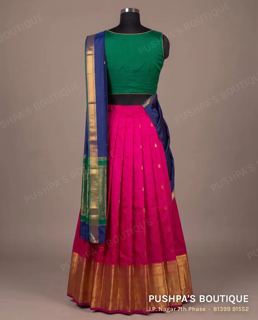 Langa davani (half saree) PB-363, sweetheart neck, sleeveless, photo 2