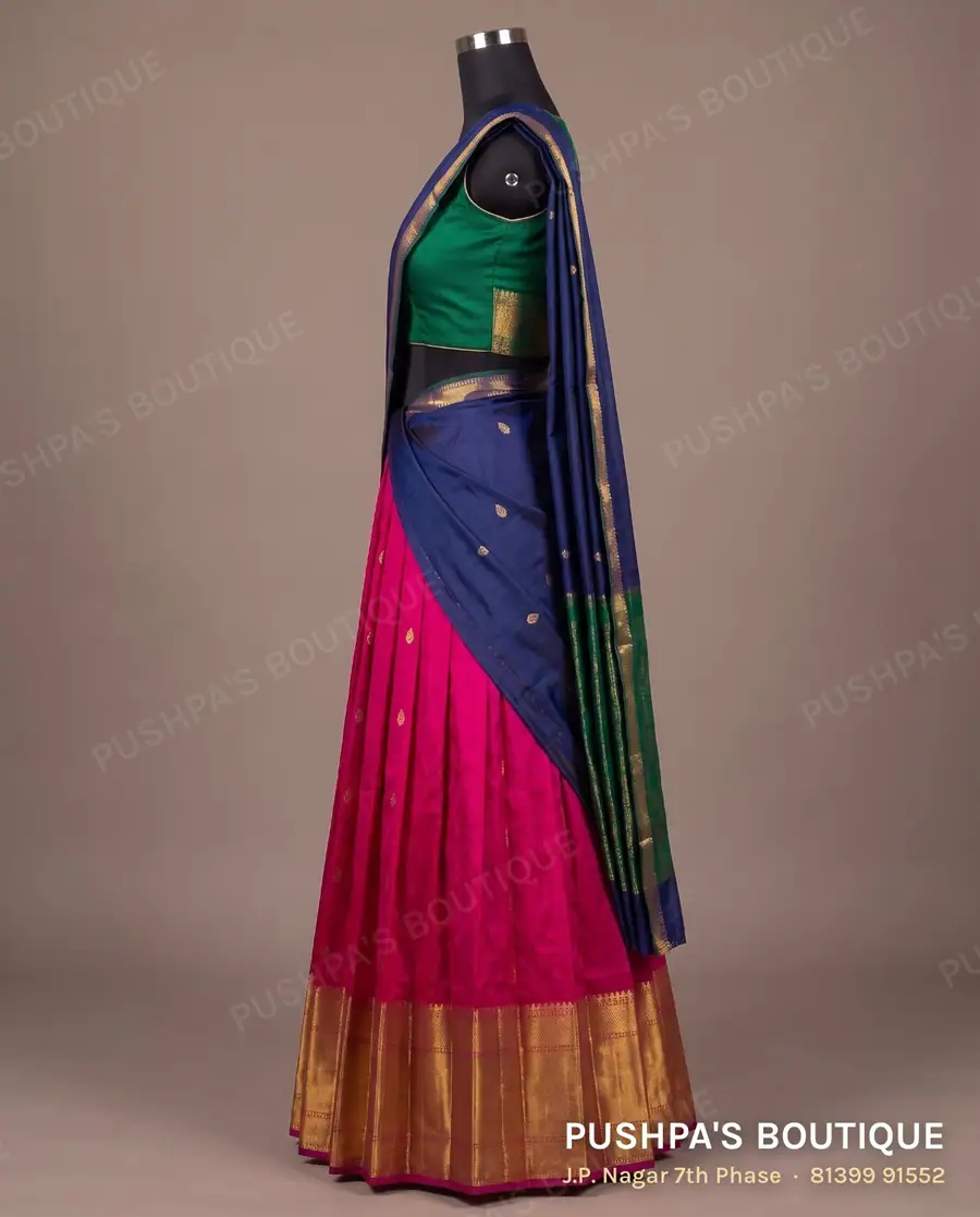 Langa davani (half saree) PB-363, sweetheart neck, sleeveless, photo 3