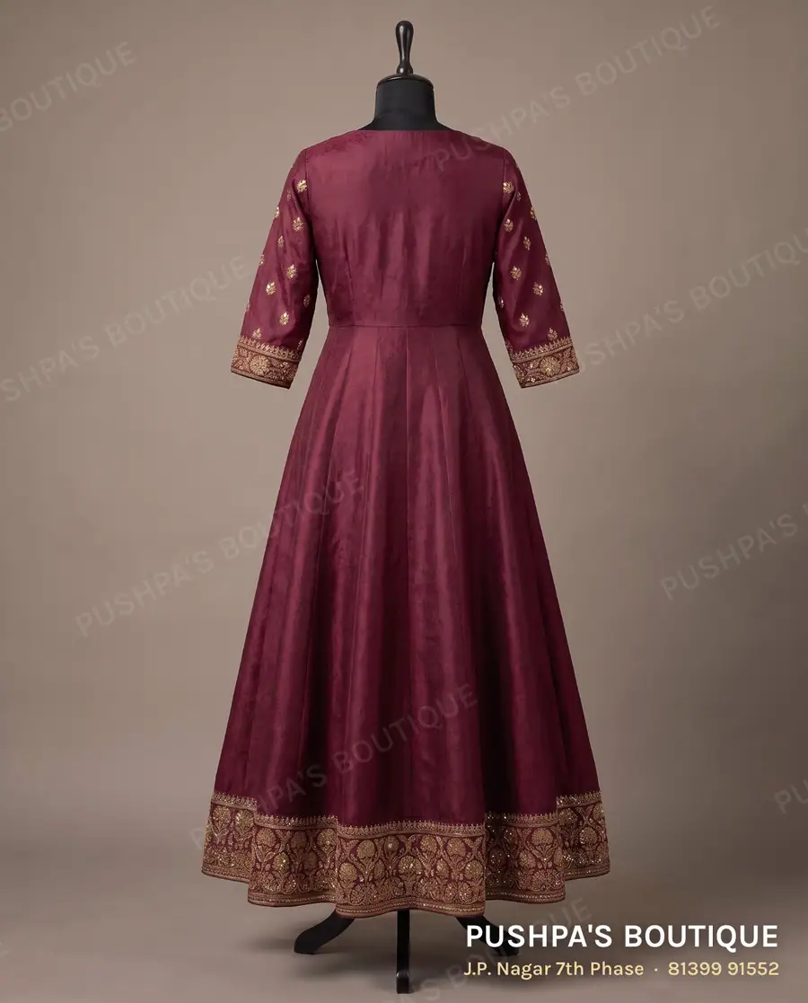 Gown PB-364, V neck, three quarter sleeve, photo 2