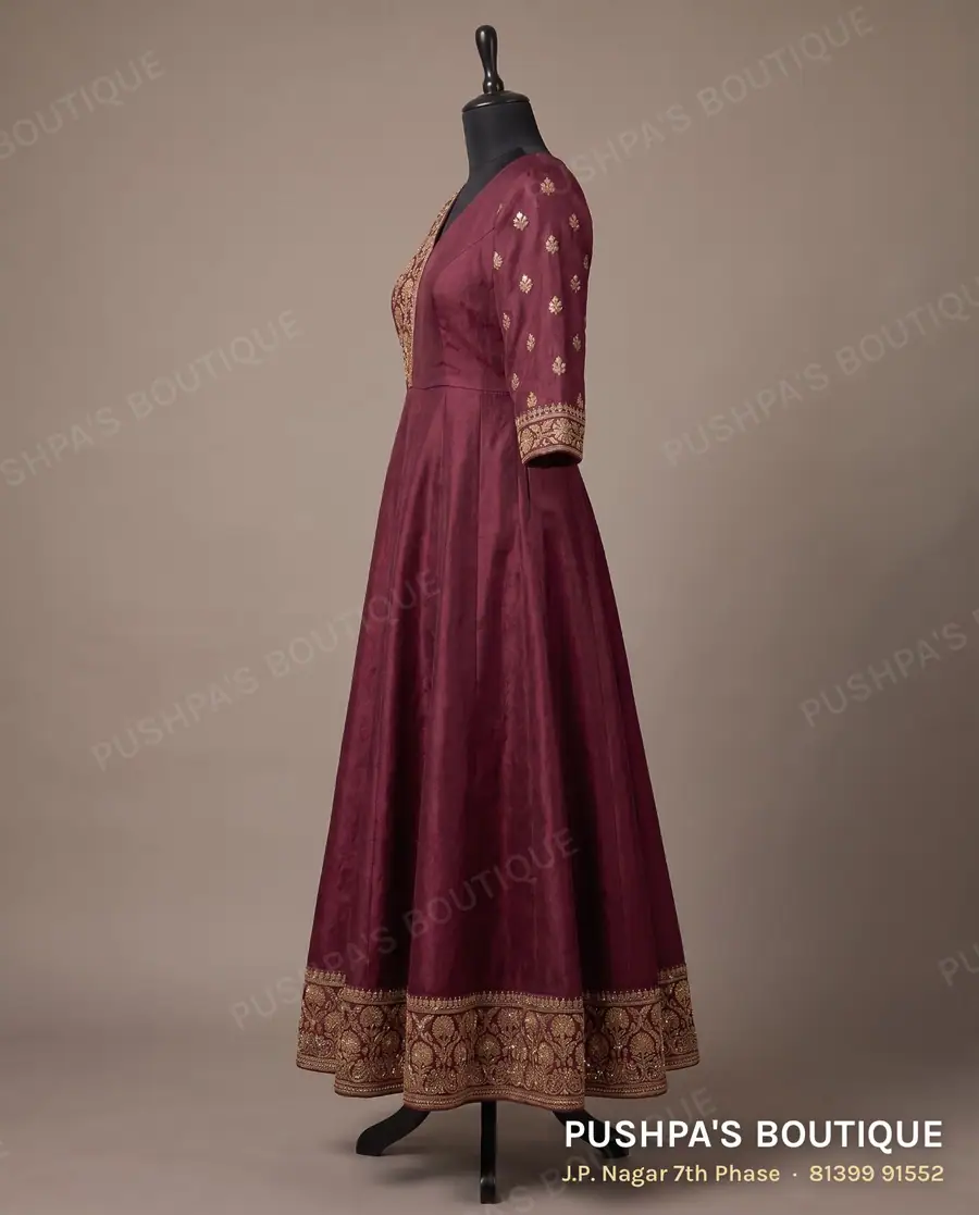 Gown PB-364, V neck, three quarter sleeve, photo 3