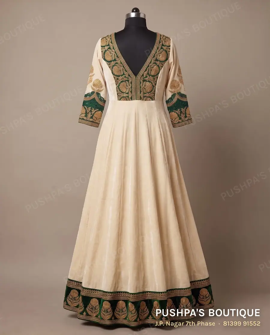 Gown PB-365, V neck, three quarter sleeve, photo 2