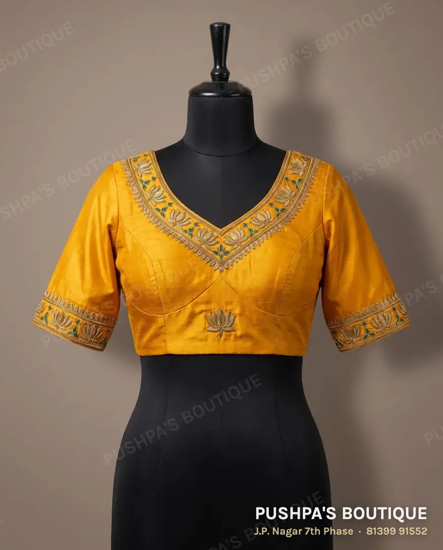 4 dot blouse PB-376, V neck, dori back